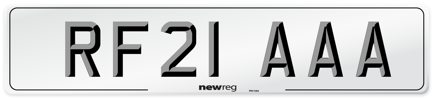 RF21 AAA Number Plate from New Reg